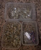 3 TUBS OF CHANDELIER GLASS DROPS