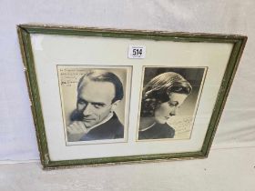 AN AUTOGRAPHED PHOTOGRAPH OF SARAH CHURCHILL AND ANOTHER OF HER FIRST HUSBAND VIC OLIVER. BOTH IN