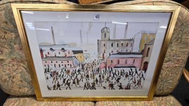 F/G LOWRY PRINT TITLED 'GOING TO WORK 1959'