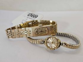 PERFEX 17 JEWEL MECHANICAL WATCH & A VINTAGE SEIKO, BOTH GOLD COLOURED