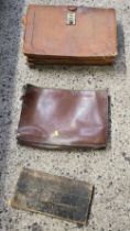 3 LEATHER DOCUMENT CASES A/F