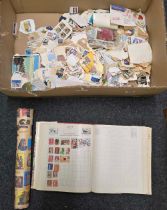 CARTON WITH LARGE QTY OF POSTAGE STAMPS