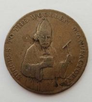 EXETER 1792 HALF PENNY BISHOPS BLAIZE