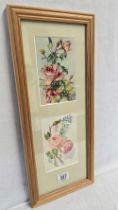 TWO FINE WATERCOLOUR STUDIES OF ROSES IN ONE FRAME, ONE INSCRIBED ''LOUISE'' & INDISTINCTLY DATED,
