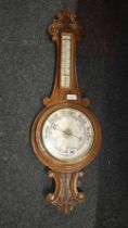 OAK CASED BAROMETER A/F