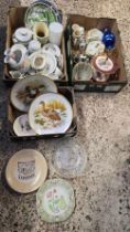 3 CARTONS OF MISC CHINA, PLATES, DISHES, CAKE STANDS, VASES