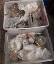 2 CARTONS OF CHANDELIER PARTS,BODIES, SAUCERS, ARMS, FITTINGS