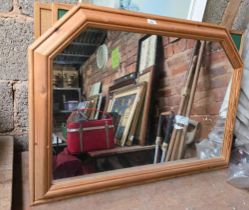 3 NOTICE BOARDS, PINE FRAMED MIRROR & A FRAMED PRINT