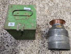 CUSTOMS & EXCISE HALF GALLON MEASURING CAN IN METAL CASE