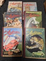 CARTON WITH VINTAGE BOUND AUTO CAR MAGAZINES OR ANNUALS