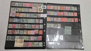 2 SHEETS OF VICTORIAN STAMPS OF INDIA, 80 PLUS