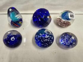 6 GLASS PAPERWEIGHTS