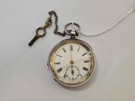 HALL MARKED SILVER POCKET WATCH WITH KEY A/F