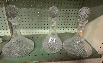 3 SHIP DECANTERS