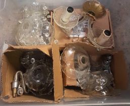 2 CARTONS OF MISC CHANDELIER PARTS, SAUCERS, BODIES, DROPS ETC