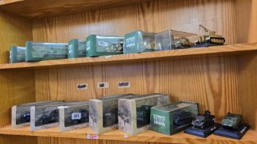 2 SHELVES OF MISC BOXED TANKS FROM THE ULTIMATE TANK COLLECTION