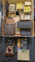CARTON WITH LARGE QTY OF OLD CAMERA PROCESSING EQUIPMENT & CAMERA'S