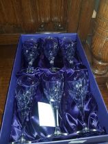 BOXED SET OF EDINBURGH CRYSTAL WINE GLASSES