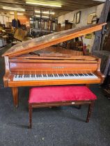 MODERN ZIMMERMANN BABY GRAND PIANO WITH DUET STOOL