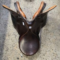 LEATHER SADDLE MADE IN SWITZERLAND BY STUBBEN BELIEVED TO BE 17.
