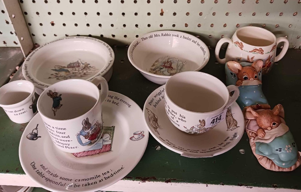 WEDGWOOD CHINA CUPS & SAUCERS OF BUNNYKINS ETC