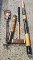 SHOOTING STICK BY JACQUES LAWN MAKER CROQUET CLUB & 2 DIDGERIDOO'S