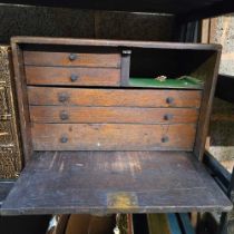 WOODEN WATCHMAKERS TOOL BOX WITH DRAWERS