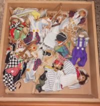 WOODEN DRAWER WITH QTY OF MARIONETTE'S