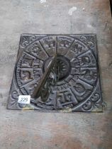 CAST IRON SUNDIAL WITH STAR SIGNS