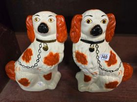 PAIR OF STAFFORDSHIRE FLAT BACK DOGS