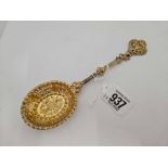 DECORATIVE GILT SILVER SIFTER SPOON,