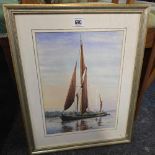 3 F/G WATERCOLOURS OF BOATS ON THE OCEAN