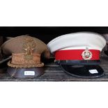 5 MILITARY PIECES OF HEAD DRESS INCL; ROYAL MARINES,