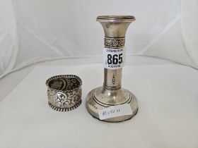 SILVER CANDLESTICK WITH SWAGS,