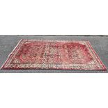 100" X 56" RED PATTERNED RUG