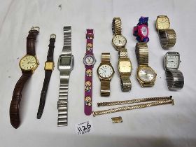 TUB OF MISC LADIES & GENTS WATCHES INCL;