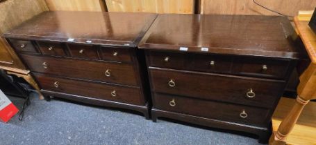 STAG MINSTREL CHEST OF 5 DRAWERS & A MATCHING STAG MINSTREL CHEST OF 6 DRAWERS