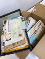 COVERS - FILE BOX & CARTON OF FOREIGN & EMPIRE COMMERCIAL MAIL - NO BRITISH,