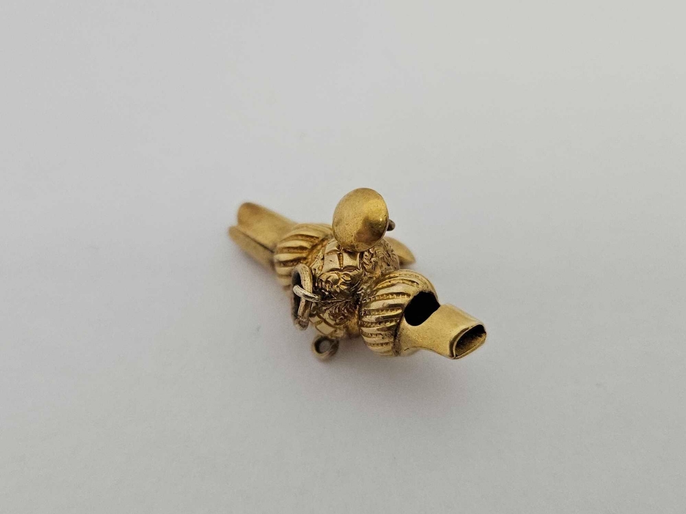 VICTORIAN GOLD WHISTLE CHARM A/F, 1.