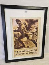 PRINT FOR WORLD WAR II DESERT INFANTRY PROMOTION ENTITLED “THE DOWNFALL OF THE DICTATORS IS