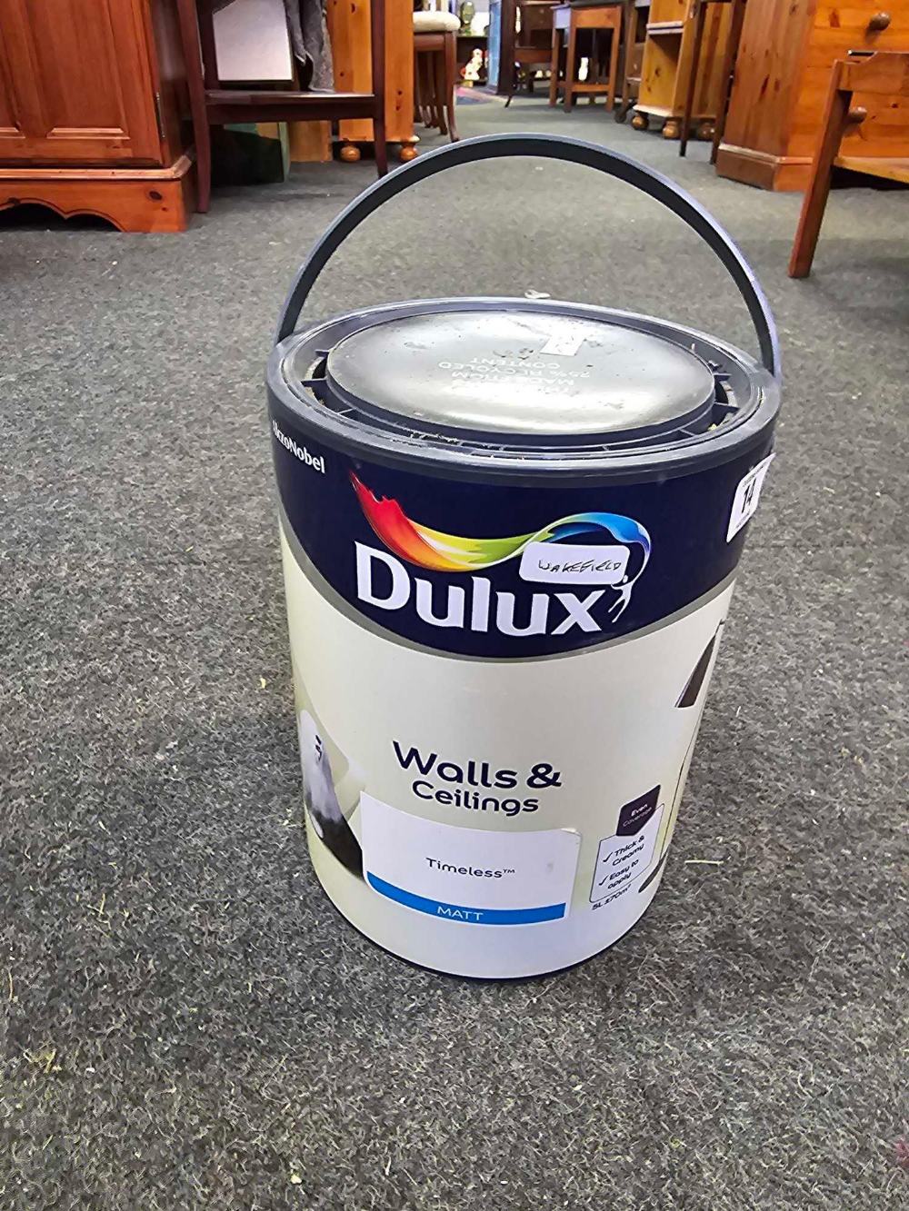 5 LITRE CAN OF DULUX WALLS & CEILINGS TIMELESS MATT PAINT