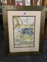 2 GILT F/G PAINTINGS & 2 F/G WATERCOLOURS