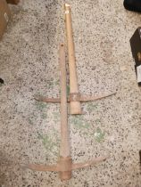 2 PICK AXES WITH WOOD HANDLES