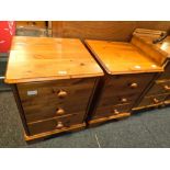 PAIR OF PINE BEDSIDE CHEST OF 3 DRAWERS