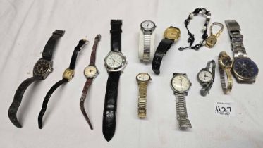 TUB OF MISC LADIES & GENTS WATCHES INCL;