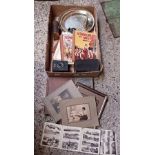 CARTON WITH VINTAGE ENSIGN BOX CAMERA IN CARRY CASE,