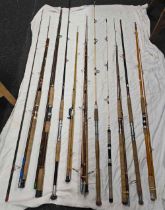 QTY OF MISC BEACH RODS BY ABU & OTHER MAKERS
