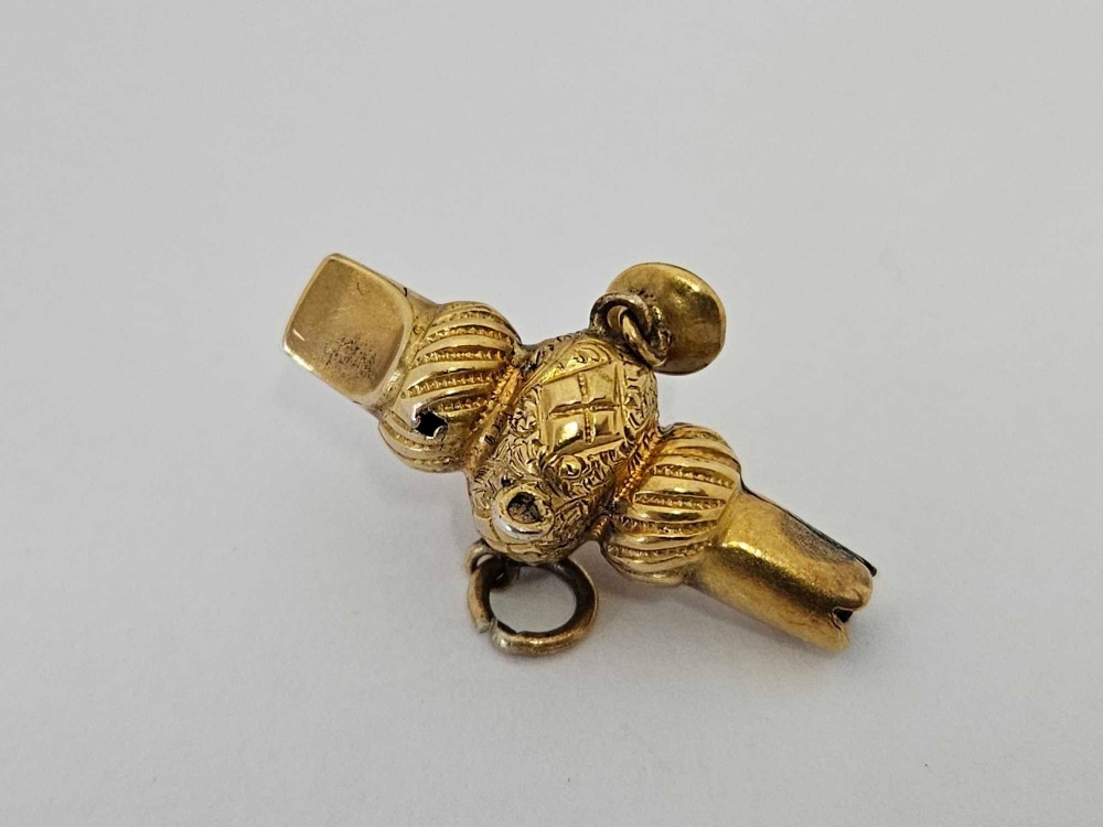 VICTORIAN GOLD WHISTLE CHARM A/F, 1. - Image 3 of 4