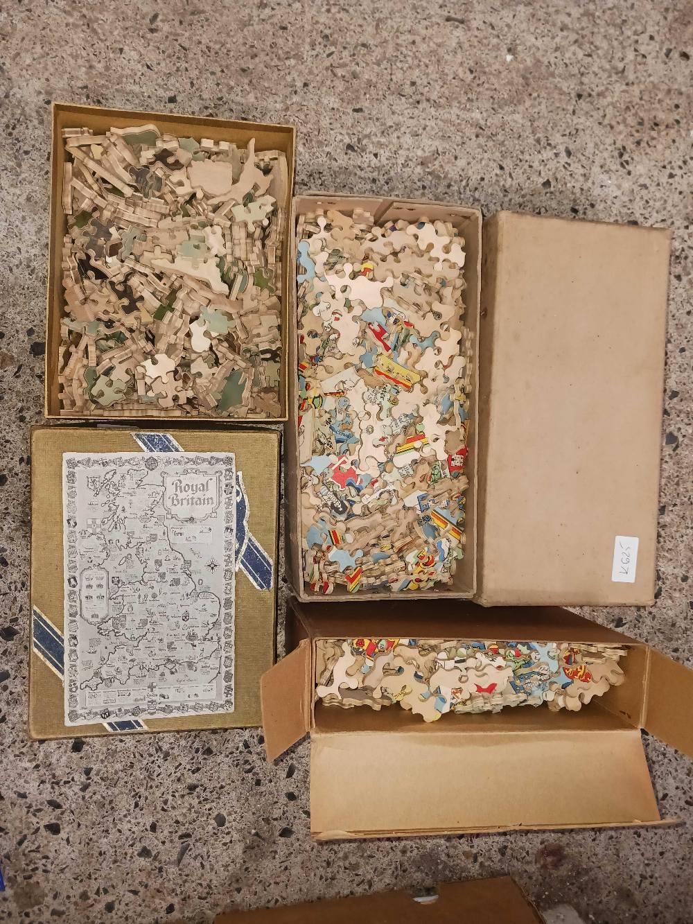 3 VINTAGE WOODEN JIGSAW PUZZLES POSSIBLY OF MAPS OF GREAT BRITAIN,