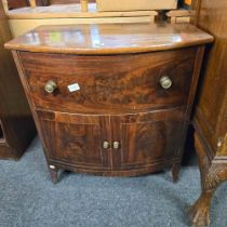 MAHOGANY BOW FRONT SINGLE DRAWER CABINET